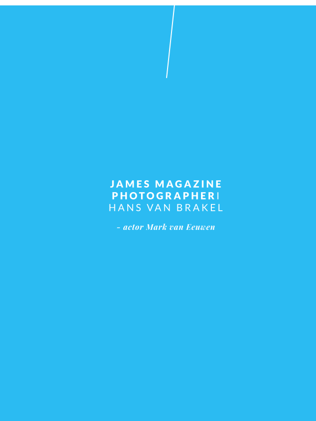 JAMES MAGAZINE PHOTOGRAPHERI HANS VAN BRAKEL - actor Mark van Eeuwen